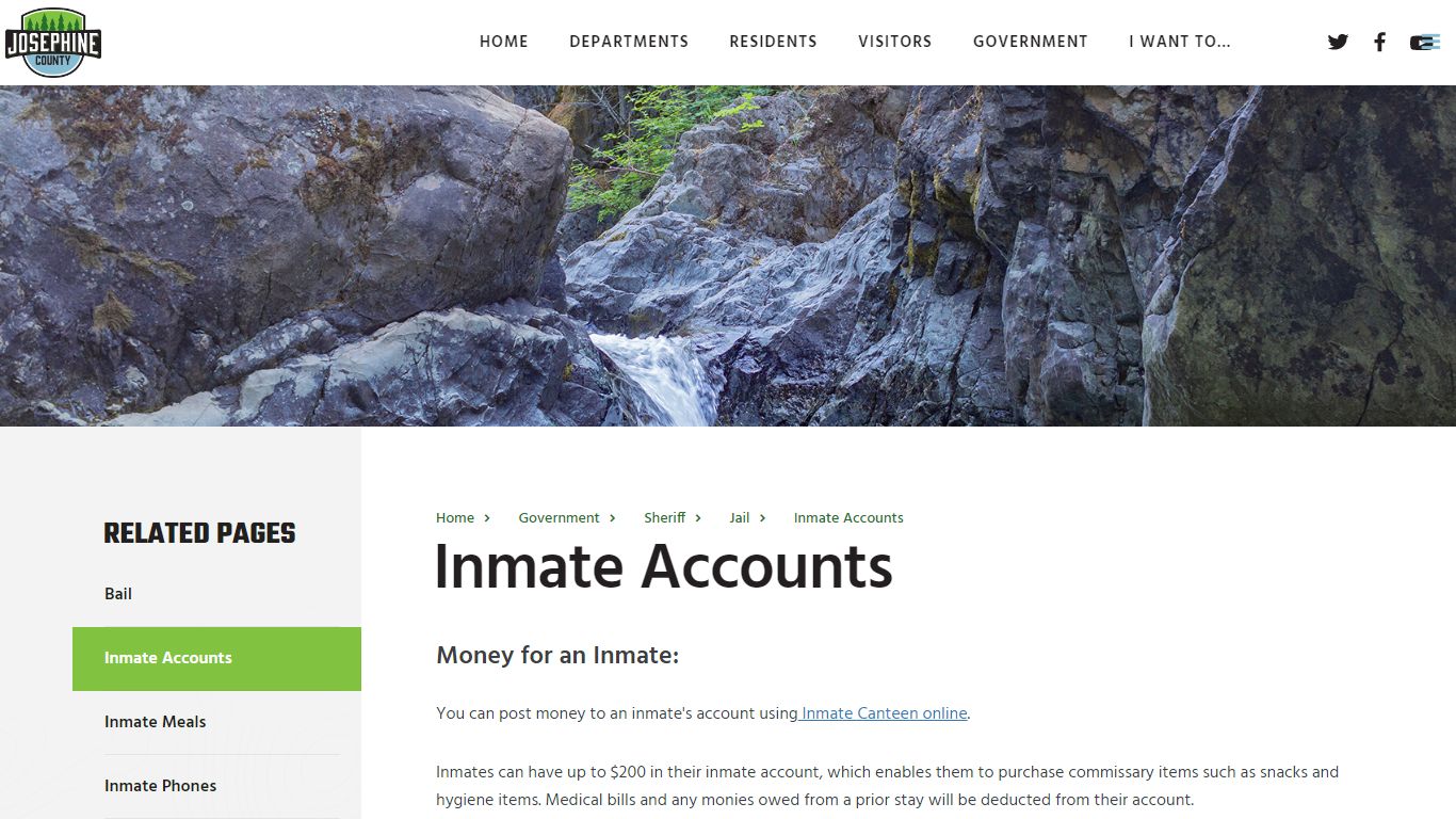 Inmate Accounts - Josephine County, Oregon